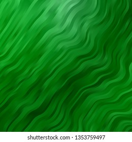 Light Green vector template with curved lines. Colorful illustration in abstract style with bent lines. Template for your UI design.