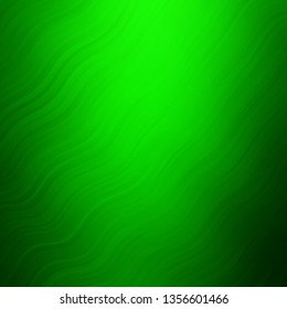 Light Green vector template with curved lines. Illustration in halftone style with gradient curves. Template for cellphones.