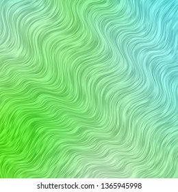 Light Green vector template with curved lines. Brand new colorful illustration with bent lines. Pattern for booklets, leaflets.