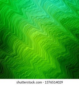 Light Green vector template with curved lines. Abstract illustration with gradient bows. Pattern for websites, landing pages.