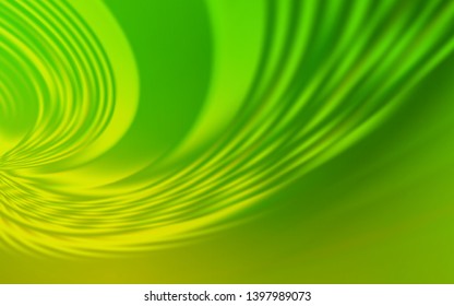 Light Green vector template with curved lines. Glitter abstract illustration with wry lines. Pattern for your business design.