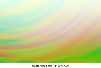 Light Green vector template with curved lines. An elegant bright illustration with gradient. A completely new design for your business.