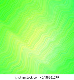 Light Green vector template with curved lines. A shining illustration, which consists of curved lines. Brand new design for your ads, poster, banner.