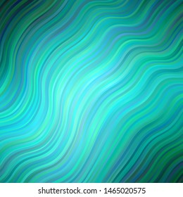Light Green vector template with curved lines. Brand new colorful illustration with bent lines. Pattern for commercials, ads.