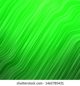 Light Green vector template with curved lines. Abstract illustration with bandy gradient lines. Pattern for busines booklets, leaflets