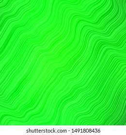 Light Green vector template with curved lines. Illustration in abstract style with gradient curved.  Pattern for websites, landing pages.
