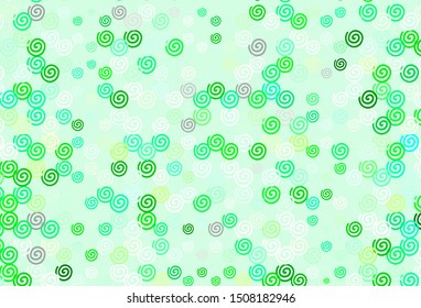 Light Green vector template with curved lines. A circumflex abstract illustration with gradient. The best colorful design for your business.
