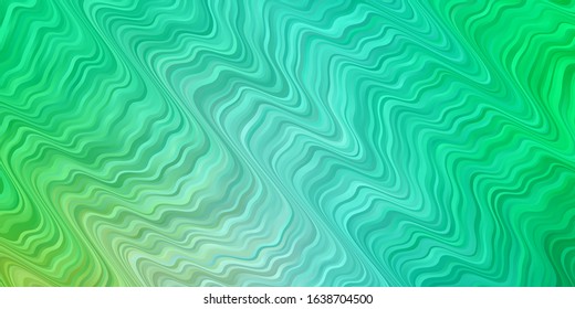 Light Green vector template with curved lines. Abstract illustration with bandy gradient lines. Template for your UI design.