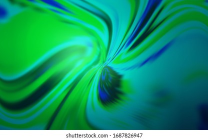 Plantilla vectorial verde claro con líneas curvas. Ilustración abstracta colorida con líneas de degradado.  Patrón para el diseño de su empresa.