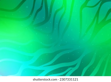 Plantilla de vector verde claro con líneas curvas. Ilustración colorida completamente nueva en estilo curvo. Patrón para el diseño de su negocio.