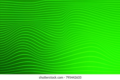 Light Green vector template with curved ribbons. Modern gradient abstract illustration with bandy lines. Brand-new style for your business design.