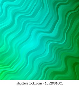 Light Green vector template with curves. Colorful illustration in abstract style with bent lines. Pattern for ads, commercials.