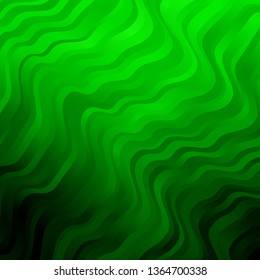 Light Green vector template with curves. Illustration in halftone style with gradient curves. Pattern for websites, landing pages.