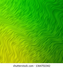 Light Green vector template with curves. Bright illustration with gradient circular arcs. Best design for your ad, poster, banner.