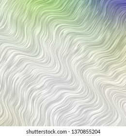 Light Green vector template with curves. Colorful illustration in abstract style with bent lines. Best design for your ad, poster, banner.