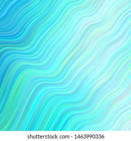 Light Green vector template with curves. Colorful illustration in abstract style with bent lines. Template for your UI design.