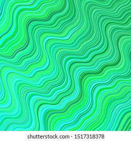 Light Green vector template with curves. Colorful illustration with curved lines. Pattern for websites, landing pages.