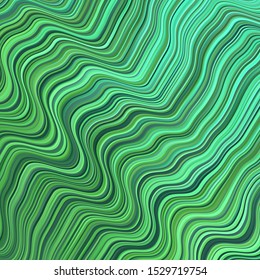 Light Green vector template with curves. Abstract illustration with gradient bows. Pattern for busines booklets, leaflets