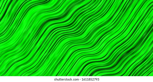 Light Green vector template with curves. Colorful abstract illustration with gradient curves. Pattern for booklets, leaflets.