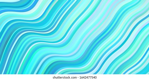 Light Green vector template with curves. Colorful illustration in abstract style with bent lines. Template for your UI design.