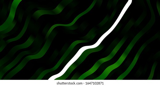 Light Green vector template with curves. Abstract illustration with bandy gradient lines. Design for your business promotion.