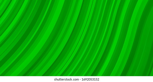 Hellgrüne Vektorillustration mit Kurven. Abstrakte Illustration mit Farbverlauf-Bögen. Design für Ihre Unternehmenswerbung.