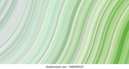 Light Green vector template with curves. Colorful illustration with curved lines. Template for cellphones.