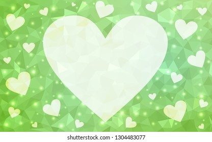 Light Green vector  template with doodle hearts. Glitter abstract illustration with colorful hearts in romantic style. Design for your business advert of anniversary.