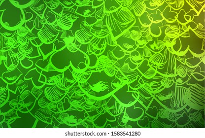 Light Green vector template with doodle hearts. Illustration with hearts in love concept for valentine's day. Pattern for marriage gifts, congratulations.