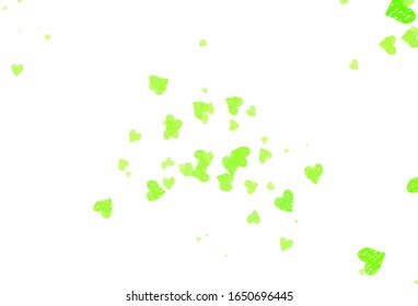 Light Green vector template with doodle hearts. Smart illustration with gradient hearts in valentine style. Design for celebrating of Valentine Day.