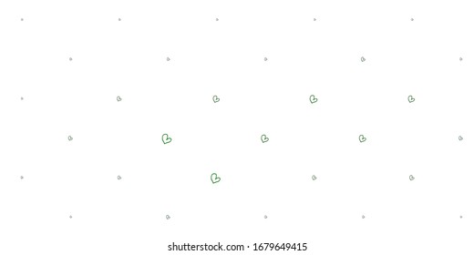 Light Green vector template with doodle hearts. Hearts on blurred abstract background with colorful gradient. Template for Valentine's greeting postcards.