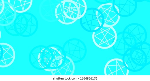 Light Green vector template with esoteric signs. Colorful vintage illustration with gradient alchemy shapes. Best design halloween events.