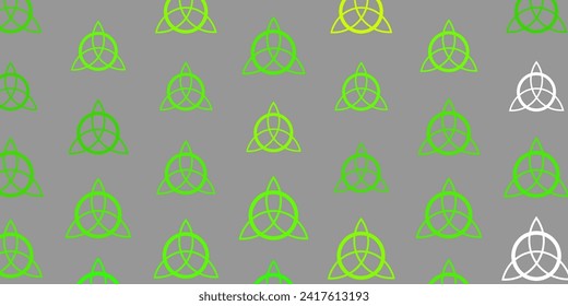 Light Green vector template with esoteric signs. Colorful mystic symbols with a gradient in ancient style. Simple design for occult depiction.