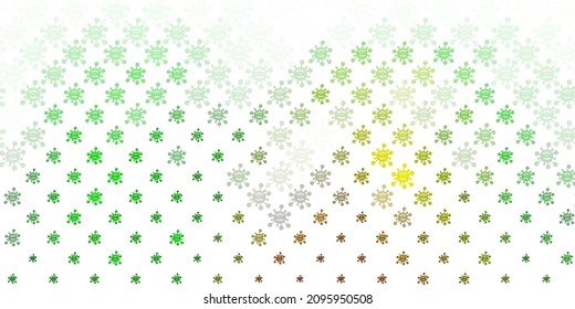 Light Green vector template with flu signs. Colorful  gradient illness symbols in simple abstract style. Wallpaper for health protection.
