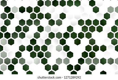 Light Green vector template in hexagonal style. Glitter abstract illustration in hexagonal style. New design for website's poster, banner.