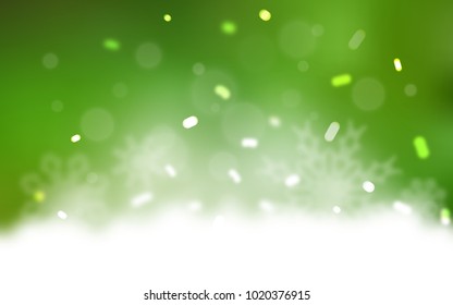 Light Green vector template with ice snowflakes. Modern geometrical abstract illustration with crystals of ice. The template can be used as a new year background.