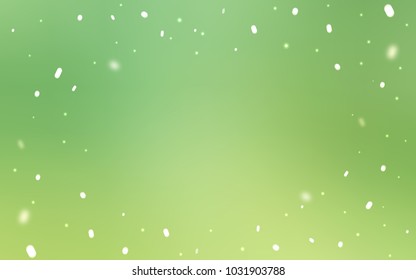 Light Green vector template with ice snowflakes. Blurred decorative design in xmas style with snow. The pattern can be used for year new  websites.