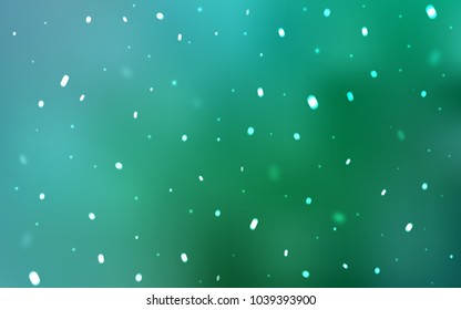 Light Green vector template with ice snowflakes. Shining colored illustration with snow in christmas style. New year design for your business advert.