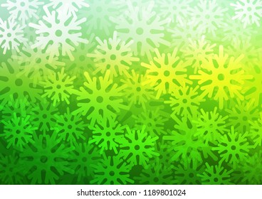 Light Green vector template with ice snowflakes. Glitter abstract illustration with crystals of ice. The pattern can be used for year new  websites.