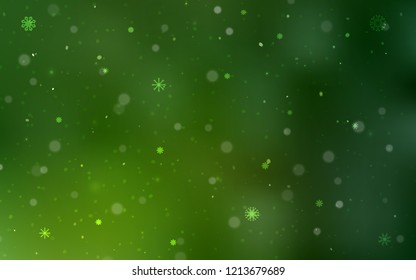 Light Green vector template with ice snowflakes. Blurred decorative design in xmas style with snow. The template can be used as a new year background. Light Green vector template with ice snowflakes. Blurred decorative design in xmas style with snow. The template can be used as a new year background.