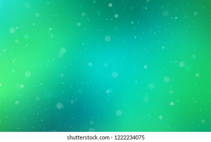 Light Green vector template with ice snowflakes. Decorative shining illustration with snow on abstract template. New year design for your ad, poster, banner.