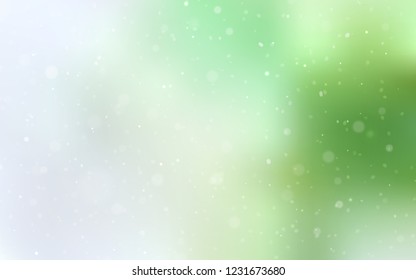 Light Green vector template with ice snowflakes. Glitter abstract illustration with crystals of ice. New year design for your ad, poster, banner.