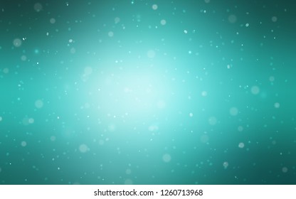Light Green vector template with ice snowflakes. Snow on blurred abstract background with gradient. The pattern can be used for new year ad, booklets.