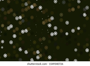 Light Green vector template with ice snowflakes. Glitter abstract illustration with crystals of ice. New year design for your business advert.