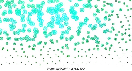 Light Green vector template with ice snowflakes. Colorful snow elements in decorative christmas style. Xmas design for business.