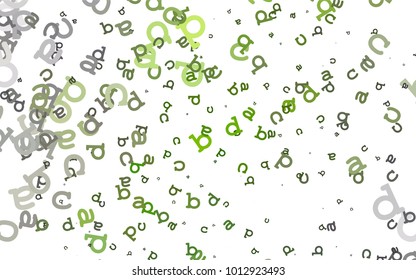 Light Green vector template with isolated letters. Modern geometrical illustration with ABC english symbols. The pattern can be used for school, grammar websites.