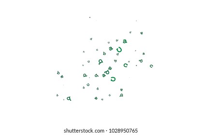 Light Green vector template with isolated letters. Modern geometrical illustration with ABC english symbols. Smart design for your business advert of university.