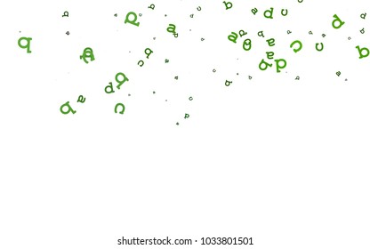 Light Green vector template with isolated letters. Modern geometrical illustration with ABC english symbols. Best design for your ad, poster, banner of college.