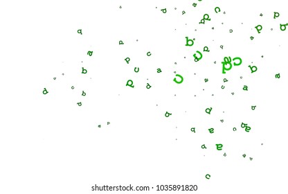 Light Green vector template with isolated letters. Abstract illustration with colored latin alphabet. Template can be used as a background for ads of typography.