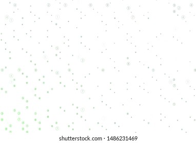 Light Green vector template with isolated numerals. Shining colorful illustration with isolated Digit signs. Pattern for posters, banners of math books.